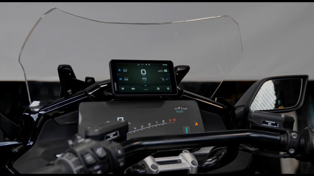 Chigee TFT adapter mount for BMW K1600, R1250RT, and R1300RT motorcycles, featuring a sturdy installation bracket.