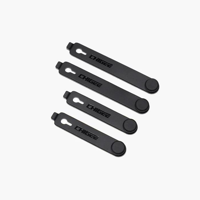 Chigee silicone cable management set with reusable quick-release wire organizers for neat, secure cable organization.
