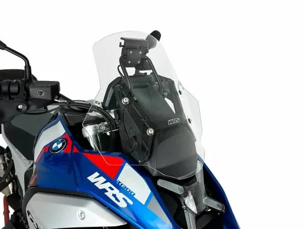 WRS Standaard Plus windscherm in transparant or smoked for BMW R1300GS motorcycle, providing wind protection.