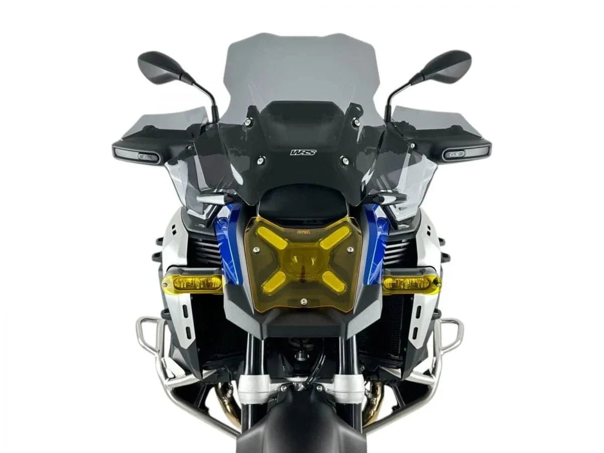 WRS Touring Plus windscherm with radar for BMW R1300GS Adventure motorcycle, providing wind protection and enhanced visibility.