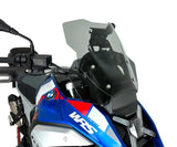 WRS touring windscherm voor BMW R1300GS, transparant or smoked, mounted on motorcycle with clear view of windscreen.