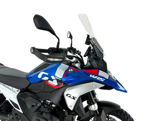 Transparant or smoked WRS Caponord windscherm for BMW R1300GS motorcycle, providing wind protection and style.