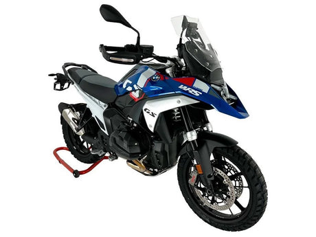 WRS Touring windscherm for BMW R1300GS, transparent or smoked, providing aerodynamic protection and a sleek look.