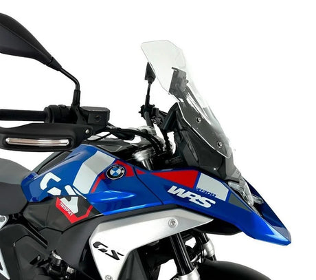 Transparent or smoked windscreen for BMW R1300GS motorcycle by WRS, designed for Caponord windscherm compatibility.