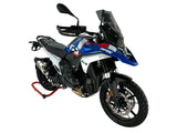 WRS touring windscherm for BMW R1300GS, transparent or smoked, shown mounted on motorcycle for wind protection.