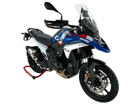 WRS Caponord windscherm for BMW R1300GS, transparent or smoked, showing the clear and tinted motorcycle windshield.