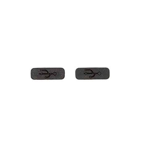 ApexMoto Micro USB dust covers, reserveonderdeel for protecting USB ports, shown in black with a snug fit design.