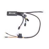 Hex Innovate HEX ezCAN PURE device for motorcycle lighting control, showing the compact black ezCAN module with wiring connections.