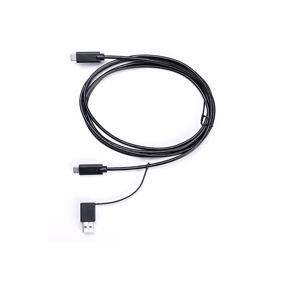 HEX ezCAN PURE ezCAN device with USB cable from Hex Innovate, showing connection ports and product in black and white.