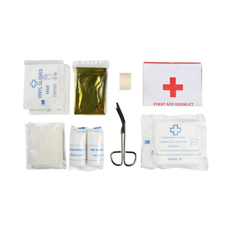 Macna Medi Kit first aid kit with bandages, antiseptics, and medical supplies for emergency use.