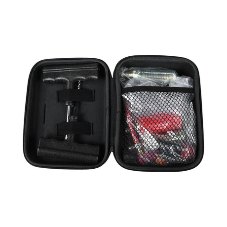 Macna Bandenreparatie Kit with repair tools and materials for motorcycle tire puncture repair.
