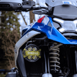 HEX Verlichting Brackets BMW Type 1 montagebeugel for BMW R 1300 GS, shown mounted on motorcycle with lifestyle background.
