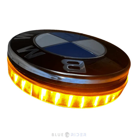 ApexMoto BMW LED embleem side indicator set, 68mm, with or without daytime running lights, for enhanced vehicle visibility.