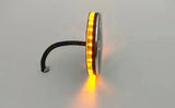 ApexMoto BMW LED emblem side indicator set with 68mm or 74mm lights, optional daytime running lights, for vehicle enhancement.