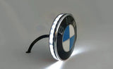 ApexMoto BMW LED emblem side indicator set with 74mm lights, featuring optional daytime running light, on a vehicle.