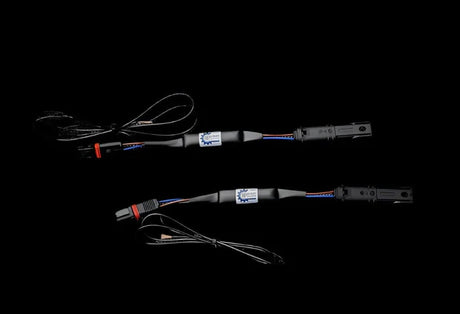 Blue ApexMoto daytime running light and turn signal for handcaps on a BMW R 1300 GS motorcycle.