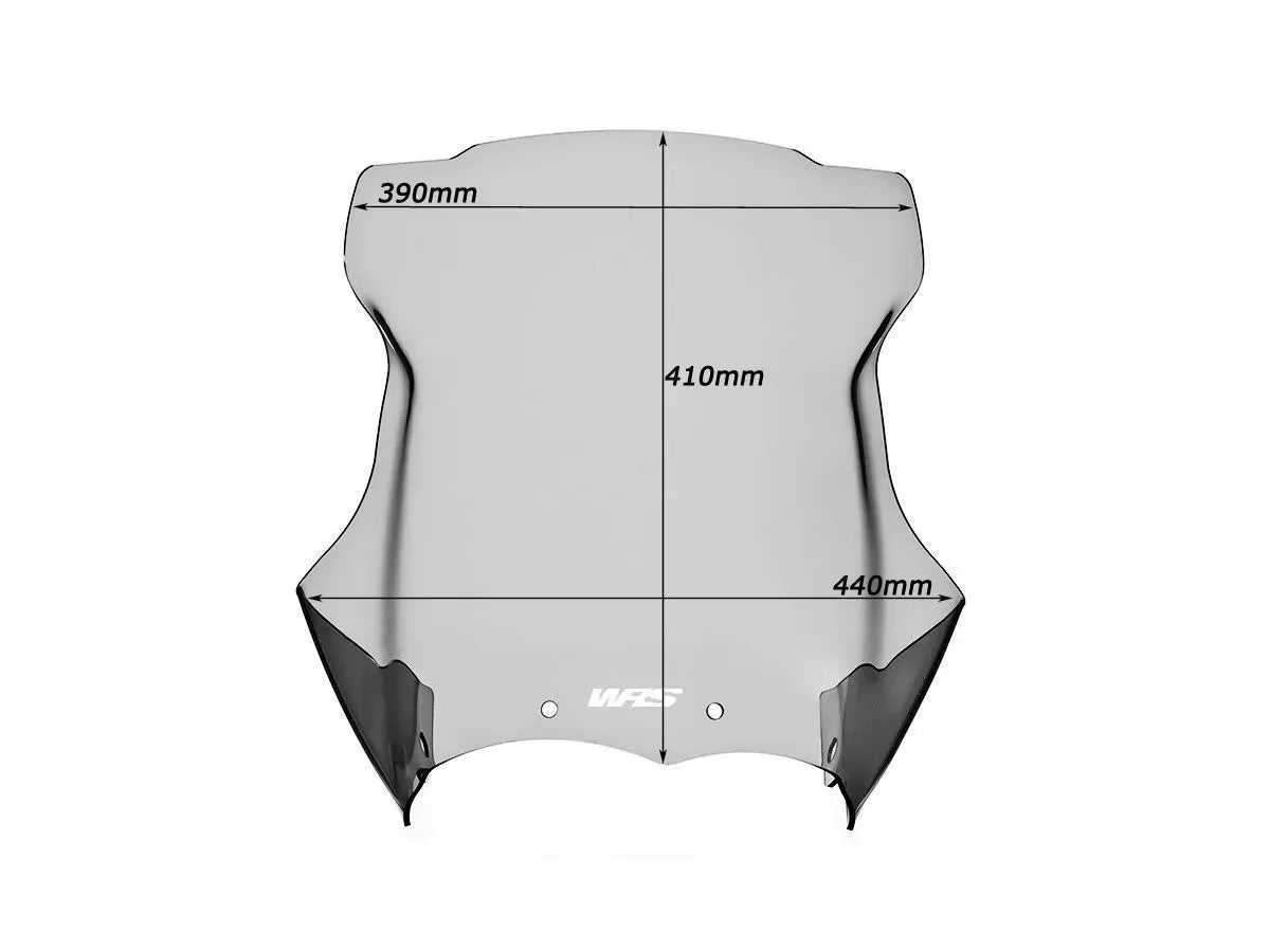 WRS Intermedio windscherm for BMW R 1200 GS and GSA 04-14, motorcycle wind deflector in black with mounting hardware