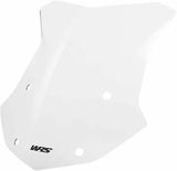 WRS Sport windscherm for BMW R1200GS, R1250GS, and Adventure motorcycles, black, mounted on bike with clear view of design and branding.