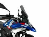 Dark smoked WRS windscherm with Radar R1300 GS and Adventure for BMW motorcycles, providing wind protection and style.