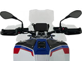WRS Caponord Plus windscherm with radar for BMW R1300GS Adventure motorcycle, shown installed on the bike.