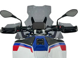 WRS Touring Plus windscherm with radar for BMW R1300GS Adventure motorcycle, mounted on the bike with clear visibility of the shield.