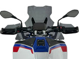 WRS Touring Plus windscherm with radar for BMW R1300GS Adventure motorcycle, mounted on the front of the bike.
