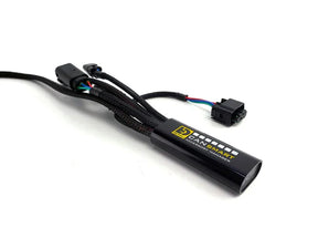 Denali CANsmart Gen 2 for Honda Africa Twin 1100 motorcycle, compact electronic control module, black with wiring.