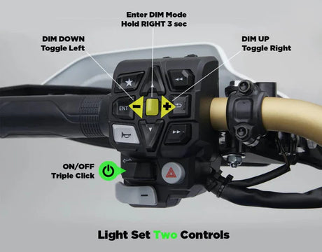 Denali CANsmart Gen 2 module for Honda Africa Twin 1100 motorcycle, mounted on handlebars with wiring visible