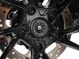 EvoTech TFT protection for BMW R1300GS fork and driveshaft, durable black motorcycle accessory for bike protection.