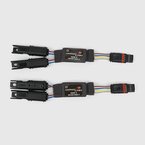 BMW OEM WeiserCAN splitter wiring harness for turn signal indicators, shown with detailed cable connections and connectors.
