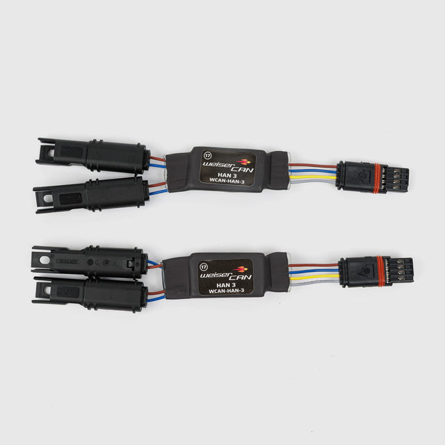 BMW OEM WeiserCAN splitter wiring harness for turn signal indicators, shown with detailed cable connections and connectors.
