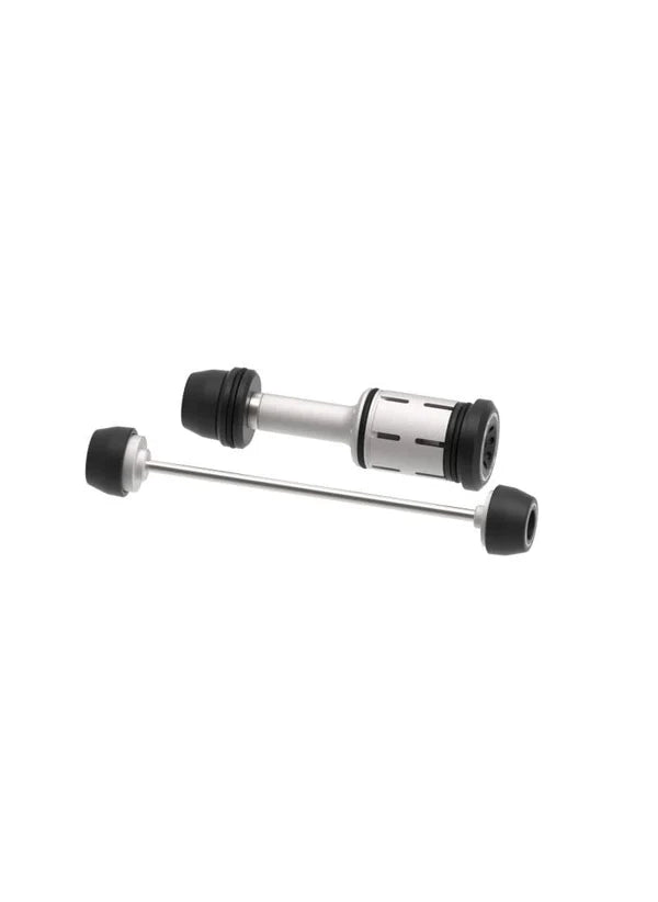 EvoTech TFT fork and driveshaft protection for BMW R1300GS motorcycle, durable black plastic guard.