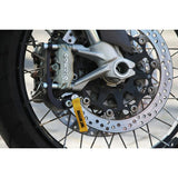 Roadlok XRA Eurosport ART4 100mm disc lock on a BMW R1250GS and R1200 LC motorcycle for secure parking.