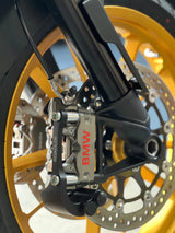Roadlok XRA Eurosport ART4 100mm disc lock on BMW R1300GS, R1250GS, and 1200 LC motorcycle brake disc in black