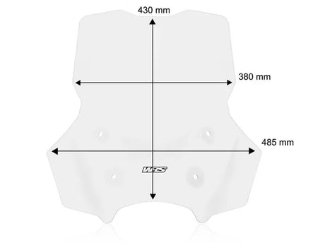 WRS Caponord Plus windscherm with radar for BMW R1300GS Adventure motorcycle, mounted on the front of the bike.