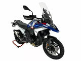 WRS Caponord Plus windscherm for BMW R1300GS, transparent or smoked, mounted on motorcycle for wind protection.
