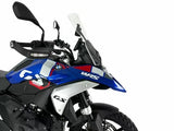 WRS Caponord Plus windscherm for R1300GS in transparent or smoked acrylic, shown installed on motorcycle.