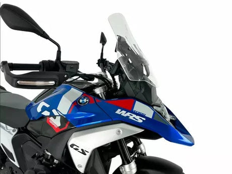 WRS Standaard Plus windscherm in transparant or smoked for BMW R1300GS motorcycle, mounted on the bike's front.
