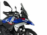 WRS Standaard Plus windscherm in transparent and smoked options for BMW R1300GS motorcycle, mounted on bike.