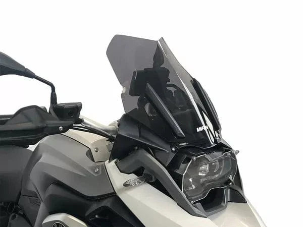 WRS standard windscherm for BMW R1200 GS, R1250 GS, and Adventure models, providing wind protection for motorcycle riders.