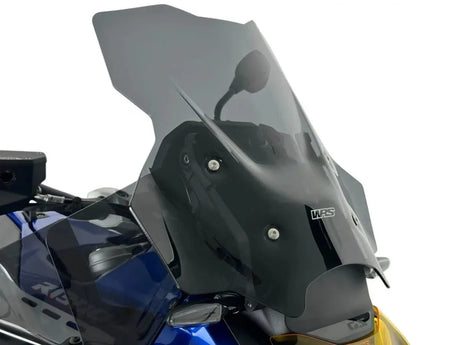 WRS Touring Plus windscherm with radar for BMW R1300GS Adventure motorcycle, providing wind protection and enhanced touring comfort.
