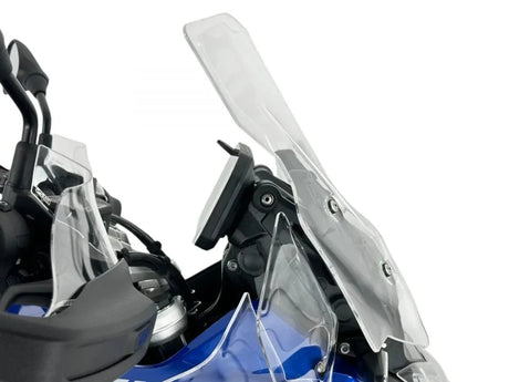WRS Touring Plus windscherm with radar for BMW R1300GS Adventure motorcycle, providing wind protection and aerodynamic design.