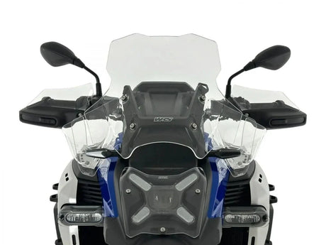 WRS Touring Plus windscherm with radar for BMW R1300GS Adventure motorcycle, providing wind protection.