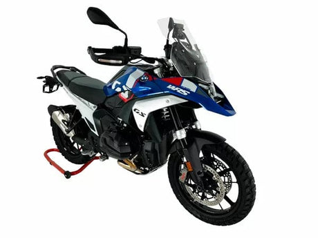 WRS Touring Plus windscreen in transparent or smoked finish mounted on BMW R1300GS GSA motorcycle.